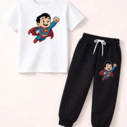 DTF 2PCS Summer Tracksuit – Cartoon Printed T-Shirt & Jogger Set