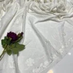 Premium Swiss Lawn Plain Shawl – Minimalist Pure White Collection