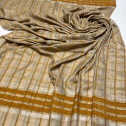Premium Pashmina Wool Zari Tilla Shawl – Heritage Beige Collection