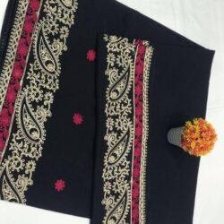 Premium Swiss Embroidered Shawl – Elegant Black Formal Wrap