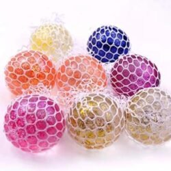 6-Piece Soft Mesh Stress Ball Set – Multicolor Squishy Sensory Squeeze Toy for Stress Relief & Hand Exercise (5cm Diameter)