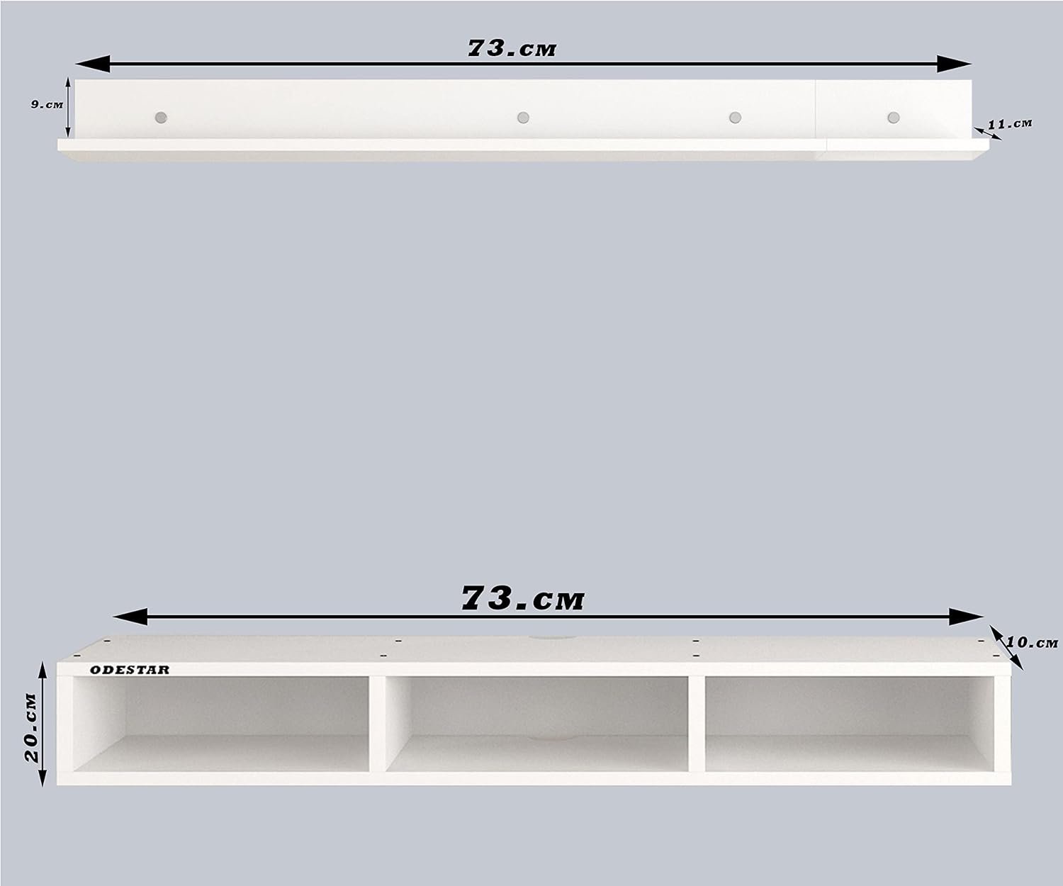 Engineered Wood Wall Mounted TV Unit, with TV Stand Unit Wall Shelf for Living/Badroom Room (Black & White) For-32 INCH - Image 10
