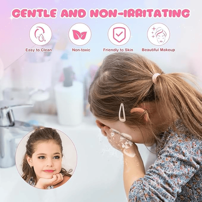 iGoodco 29-in-1 Magical Unicorn Makeup Kit for Girls – Deluxe Washable Cosmetic Set with Glitters, Eyeshadows & Accessories (Safe & Non-Toxic) - Image 5