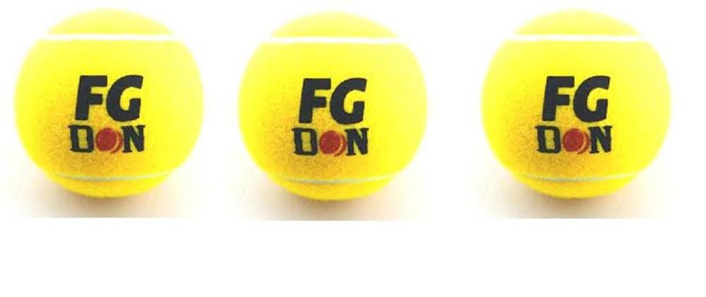 FG DON Court Tennis Balls – High-Elasticity Rubber Training Balls for Tennis, Cricket, and Outdoor Play (Pack of 3)