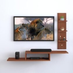Wooden TV Unit/TV Stand/Wall Mounted TV Unit/TV Cabinet/TV Entertainment Unit (Walnut)