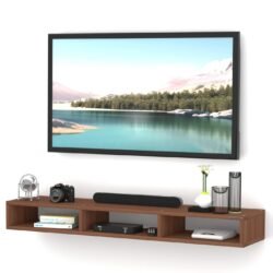 Wood Wall Mount TV Unit/TV Stand/Wall Set Top Box Stand/TV Cabinet (Wenge/White)(Ideal for 32-40 Inch)