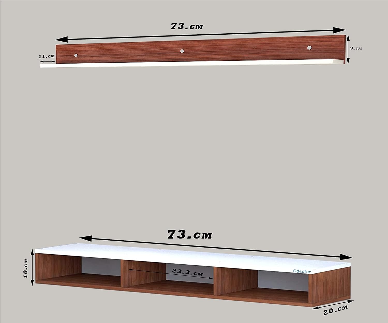 Engineered Wood Wall Mounted TV Unit, with TV Stand Unit Wall Shelf for Living/Badroom Room (Black & White) For-32 INCH - Image 3