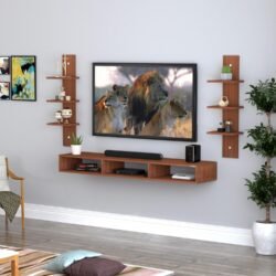Engineered Wood Wall Mount TV Unit/TV Stand/Wall Set Top Box Stand/TV Cabinet/TV Entertainment Unit (Walnut)(Ideal for 42.52 Inch)