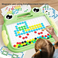 Magnetic Drawing Board for Kids – Owl Shape Magnetic Bead Art Board with Pen & Pattern Cards | Early Learning Educational Toy