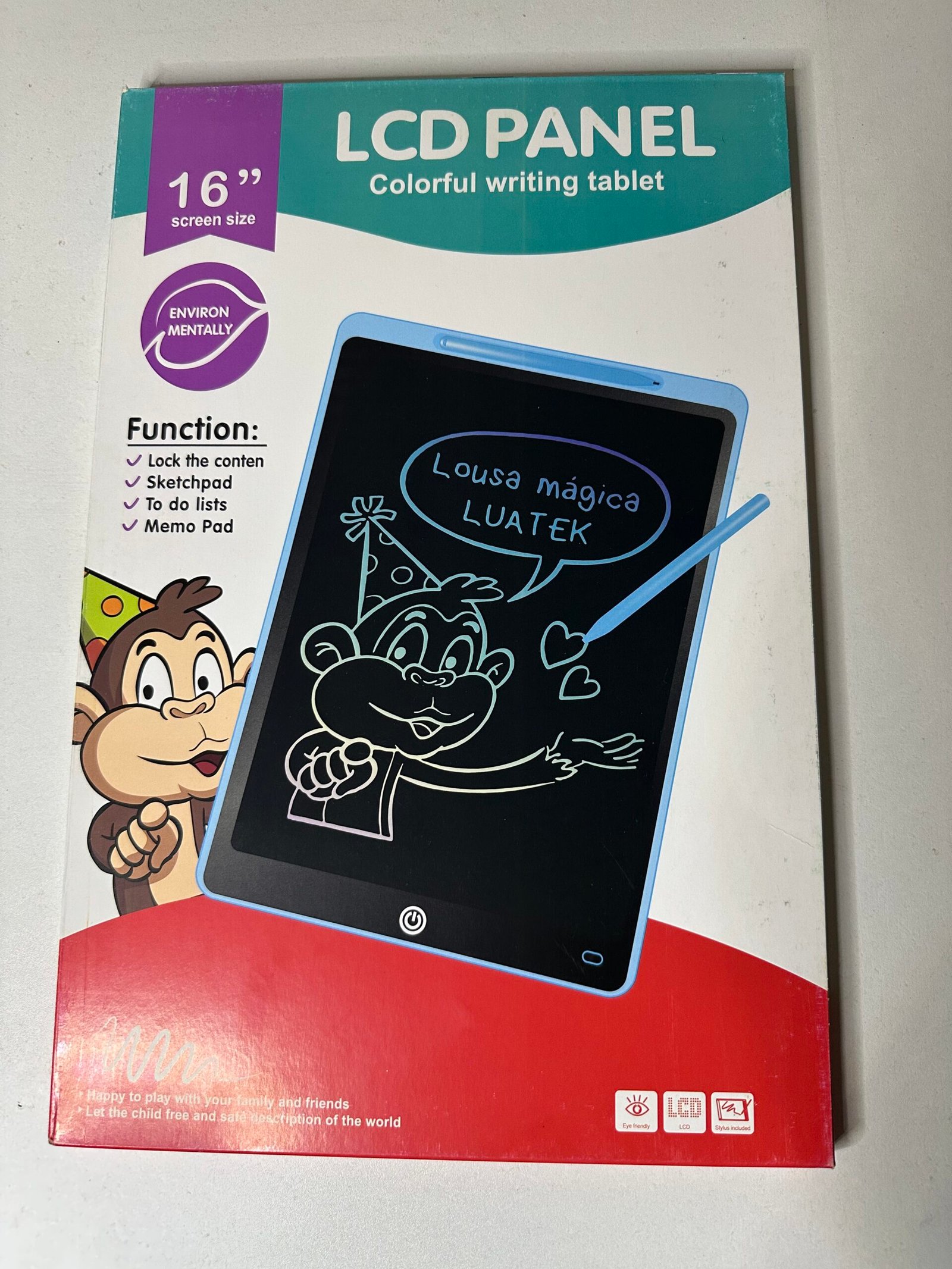 16 Inch LCD Writing Tablet – Colorful Digital Drawing & Memo Pad (With Stylus)