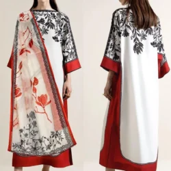 3 Pcs Women’s Stitched Lawn Printed Suit – Pista Collection