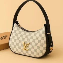 Luxury Leather Plain Shoulder Handbag  for Women