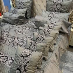 14 Pcs Silk Jacquard Patchwork Razai Set – Royal Luxury Winter Bedding Collection