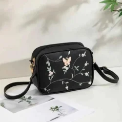 Butterfly Embroidered Women’s Crossbody Bag – Stylish Mini Shoulder Purse
