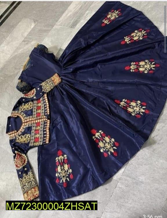 Navy Blue Embroidered Maxi Dress with Designer Shrug – Elegant Party & Festive Wear for Women - Image 3