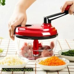 Red Manual Food Chopper for Meat & Vegetables