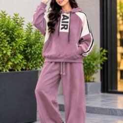 Women’s Mauve Pink Hoodie & Wide-Leg Trouser Co-Ord Set